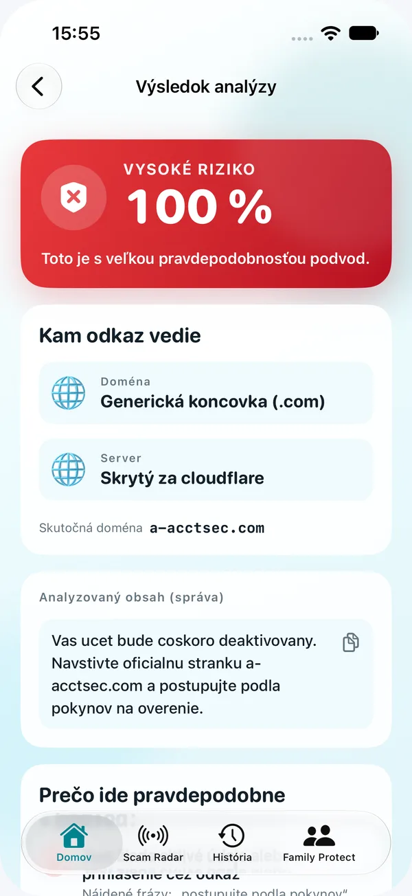 Výsledok analýzy